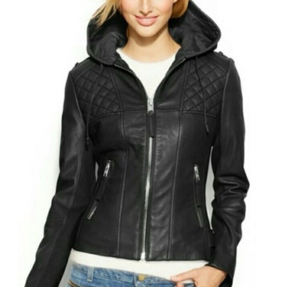 **LAST CHANCE** MICHAEL Michael Kors Black Leather Jacket women plus size 3X - Picture 1 of 12